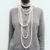 2024 Zaa vintage imitacja Pearl Choker Naszyjnik dla kobiet wakacyjny biżuteria luksusowy multilayer Pearls Naszyjnik Difts 240311