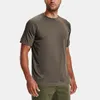 ll Camiseta deportiva para hombre al aire libre, camiseta de manga corta de Color sólido, camiseta transpirable para el sudor, camisetas de culturismo de verano, adelgazamiento elástico