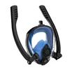 Non Brand Outdoor Water Sport Swimming Equipment Freediving Full Face Double Tube Dive Mask med Go Pro Mount för vuxen