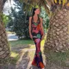 Abiti casual Stampa leopardata Abiti sexy Y2K Senza maniche Scollo a V senza schienale Maxi per le donne Club Vacation Outfit