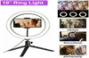 10 polegadas 26cm regulável led estúdio câmera selfie anel luz telefone lâmpada de luz vídeo com tripé para tiktok ringlight aro de luz9736380