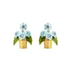 Necklace Earrings Set Plant Pot Flower Hyacinth Jewelry For Woman 2024 Trend