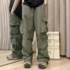 Pantaloni da uomo Pantaloni a forma di gamba lusinghieri Street Style Cargo con tasche multiple Vita elastica vestibilità ampia per la moda Hip Hop