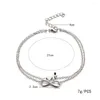 Chevillets vintage coeur argent cheville kémien lettre de cheville bracelet pour femmes multicouche sandales aux pieds nus