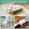 Tapis Mewoofun Chat Fenêtre Perchoir Chat Lit Hamac Réglable Robuste Durable Lit Stable Offrant Un Bain De Soleil Tout Autour Lavable Gain de Place