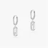 Joyería de lujo Pendientes asimétricos deslizantes de un solo diamante románticos de la serie M de diseñadores de moda europeos y americanos Pendientes clásicos para regalos de fiesta de mujeres