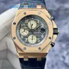 AP Watch Popular Watch Collection Royal Oak Offshore Series 26470or Grey Ruthenium Face Date Timer 42mm 18K Rose Gold Material Full Set Garantikort