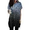 Kvinnors T -skjortor Hoodies Casual Short Sleeve Fashion Print Tunic Tops med fickor Vinterkläder för kvinnor 2024 Plus Size Women '