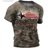 Erkek Tişörtler 2023 Yaz T-Shirt Erkekler Vintage Baskı 3D Amerikan Rotası 66 T gömlek Kısa Slve T Üstler Büyük Boy Gömlek 5xl Gevşek Erkek Giyim Y240314