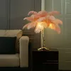 Floor Lamps Nordic Ostrich Feather Led Lamp Resin Body Standing Lights For Living Room Modern Luxury Bedroom Home Decor Lustre