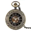 Classique Pendentif Chaîne Remontage À La Main Mécanique Montre De Poche Hommes Steampunk Squelette Femmes Sculpture Collier Horloge Cadeau De Noël T200502279G