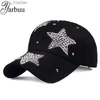 Ball Caps Yauu Nowa marka Baseball CS Wysokiej jakości krinestone C z trzema gwiazdkami Snback Casquette Hat for Women La Solid Color L240314