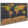 Dipinti Grande mappa da grattare deluxe per viaggi - Mondo personalizzato con rivestimento in lamina Poster artistico da parete Bandiera nazionale Drop Delive Dhusc