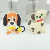 Porte-clés en gros, joli chien en silicone, en caoutchouc, en forme de chiot, porte-clés en PVC souple, cadeaux