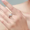 Klusterringar S925 Sterling Silver Sugar Diamond Plated Platinum Ring for Women's Light Luxury Civerse Trend