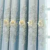 Curtain 1 Panel 130cm Width Luxury European With Valance For Living Room Bedroom Double Layer Embroidered Darkening