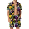 Designer Suit European Mens Casual Loose Shirt Set Hawaii Beach Digital Print Short Sleeves 5dmu