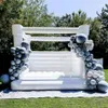 Bateau gratuit 4,5x4,5 m (15x15 pieds) activités de plein air entièrement en PVC Château gonflable de rebond d'air de videur de mariage gonflable blanc pour la fête de carnaval prêt aux États-Unis