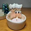 Candle Holders Scented Holder Adorable Cartoon Cat For Room Kitchen Bathroom Resin Kitten Candlestick With Christmas