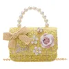 Perle Kinder Umhängetasche Geld Münze Geldbörse Mode Handtasche Kinder Prinzessin Schulter Messenger Bowknot Pocket Pack 240320