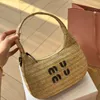 MIMU Tasarımcı Klasik Panier Hobo Bag Beach Rafya Sepet Saman Tığ işi Omuz Strap Çanta Ayı Çantalar Lüks Kadınlar Yumuşak Piled Tote 240315