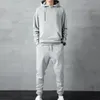 Stylish Men Jacket Pants Tracksuit Two Piece Set Autumn Winter Loose Fit Pockets Jogger Suit Hoodie Streetwear 240312