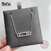 MOVESKI 925 Sterling Zilver Dichte Set Zirkoon Paperclip Hanger Ketting Voor Vrouwen Creatieve Veelzijdige Meisjes Gift Sieraden 240305