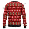 Herrtröjor Fashion denim Santa Claus Horse 3D Tryckt ful jultröja vinterneutral avslappnad varm stickad tröja