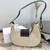 Luxuriöse Strandtasche, halbmondförmige Unterarmtasche, eine Schulter, Strohtaschen, Sommer-Pendel-Reise-Geldbörse, Designer-Hangbag, modische, vielseitige, tragbare Web-Geldbörse für Damen