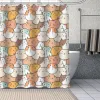 Curtains Fun Cartoon Cat Shower Curtain Cute Animal Bathroom Curtain Children's Bathroom Waterproof Fabric Decoration with hooks