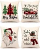 クリスマス枕ケースはクリスマスの装飾をカバーしている赤い黒い格子模様スロークッション枕ケースクリスマスツリートラックサンタクローススノーマン5797073