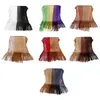 Schals Silberner Drahtschal für Damen, farblich passender Spitzenschal mit Fransenbesatz Y1UA