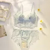 BH-Sets, sexy Weste-Stil, Halbschalen-BH, Slips, dünne Spitze, Satin-Unterwäsche-Set mit Sling-Bralette für Damen und Höschen