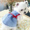 ペット犬の服春の夏のリンゴのドレスプリンセスグリッド子犬かわいいスカートカジュアルカジュアルチュチュコートのための小さなアパレル240228