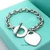 2024 new designer bracelet thickened silver plated heart-shaped bracelet girlfriend souvenirs fashion charm jewelry gift box packaging IE7G