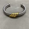 10mm Bracelet Designer Cuff Bracelets Fashion Jewellery for Women Men Gold Silver Pearl Head Cross Bracelet Men Jewelry