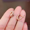 Stud Earrings Fashion 585 Purple Gold Plated 14K Rose Two-tone Hollow Elegant Design Geometric For Women Charms Wedding Jewelry