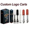 Customized Vape Cartridges 1ml 0.8ml 0.5ml Atomizers Custom Logo Packaging Display Box Thick Oil Carts E-cigarette Empty Screw in Tip Ceramic Coil 510 thread Atomizer
