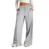 Damen-Jogginghose, bequeme Jogginghose mit weitem Bein und elastischen Kordelzug-Taillentaschen für Sport-Lounge-Kleidung