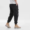 Pantalons pour hommes Joggers Cargo Hommes Casual MultiPocket Pantalon Homme Pantalon de survêtement Streetwear Track Tactique Gris