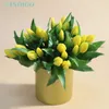 Tulipe pourpre 9PCSBundle Bud Bouquet Calla 28CM Real Touch PE Silicone Fleur Artificielle Mariage Décoration de La Maison INDIGO 240308