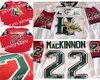 College Hockey draagt Nik1 Halifax Mooseheads 22 NATHAN MacKINNON Hockey Jersey Aanpassen wit rood 100 gestikt borduurwerk Hocke4066624