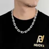 Collana a catena con colletto personalizzato di marca trendy da uomo a ferro di cavallo a forma di U con zirconi da 11 mm con micro set Hip Hop