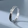 Bagues de cluster Kofsac Mode Mignon Zircon Pony Couple Bague Bijoux 925 Sterling Argent Pour Femmes Hommes Accessoires Cadeaux De La Saint-Valentin