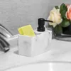 Dispensador de sabão líquido prato imprensa garrafa loção esponja escova combinação superfície cozinha com bomba capacidade à prova de vazamento para pia