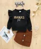 Kleidungssets Frühling Herbst Baby Mädchen Kleidung Leopard Brief Langarm Pullover Sweatshirt Tops Taschenröcke Kleinkind Outfit5273649