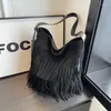 Torby wieczorowe bohemian fringe fringe pu skórzana damska torba crossbody torba vintage damskie torebki torebki