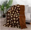 Blankets Blankets Designer Cute little bear Grain Blanket Imitation Rabbit Crystal Veet Nap Double Sofa Blanket 240314