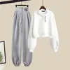 Y2k Streetwear HoodiesCasual Joggingbroek Pak Vrouwen Herfst Rits Truien Sweatshirts Harajuku Tweedelige Sets Kpop Kleding 240313