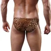 Sous-vêtements Sexy hommes Bikini Slip slips maille léopard imprimé Ultra-mince sous-vêtements gai Jockstrap respirant Tanga Hombre Calzoncillos culottes